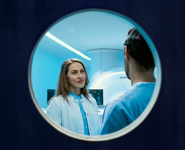 Health care professionals in the mri room